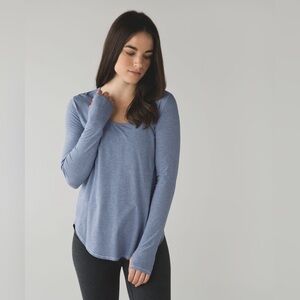 Lululemon Women's Yogini 5 Year Long Sleeve Tee Wee Stripe Heathered Gravy Sz M?